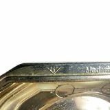 Pair of hurricane lamps – Silver-plated metal and glass.