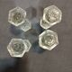 Set of 4 old molded glass knife holders