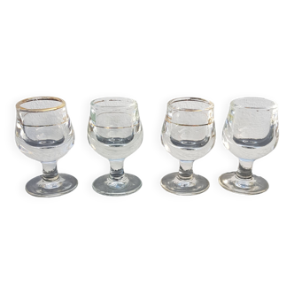 4 old liquor glasses