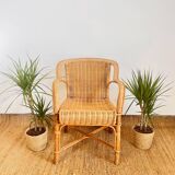 Fauteuil en osier vintage