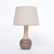Handmade Danish Mid-Century Modern Stoneware Lamp with Graphic Pattern by Soholm