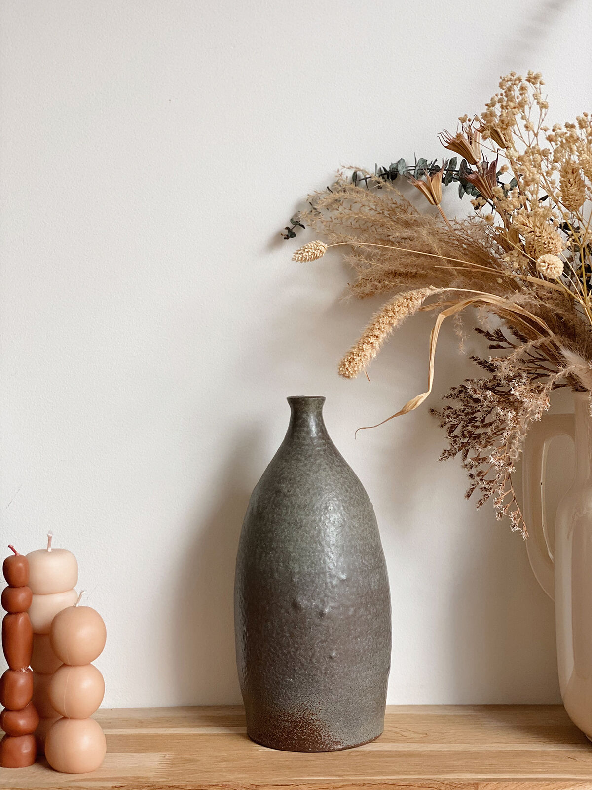 Grey ceramic vase