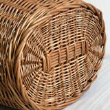 Vintage Wicker Basket for Bike, Removable Carrying Basket with Handle