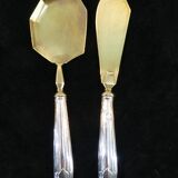 Couverts de service a gateaux en argent minerve fourré art deco