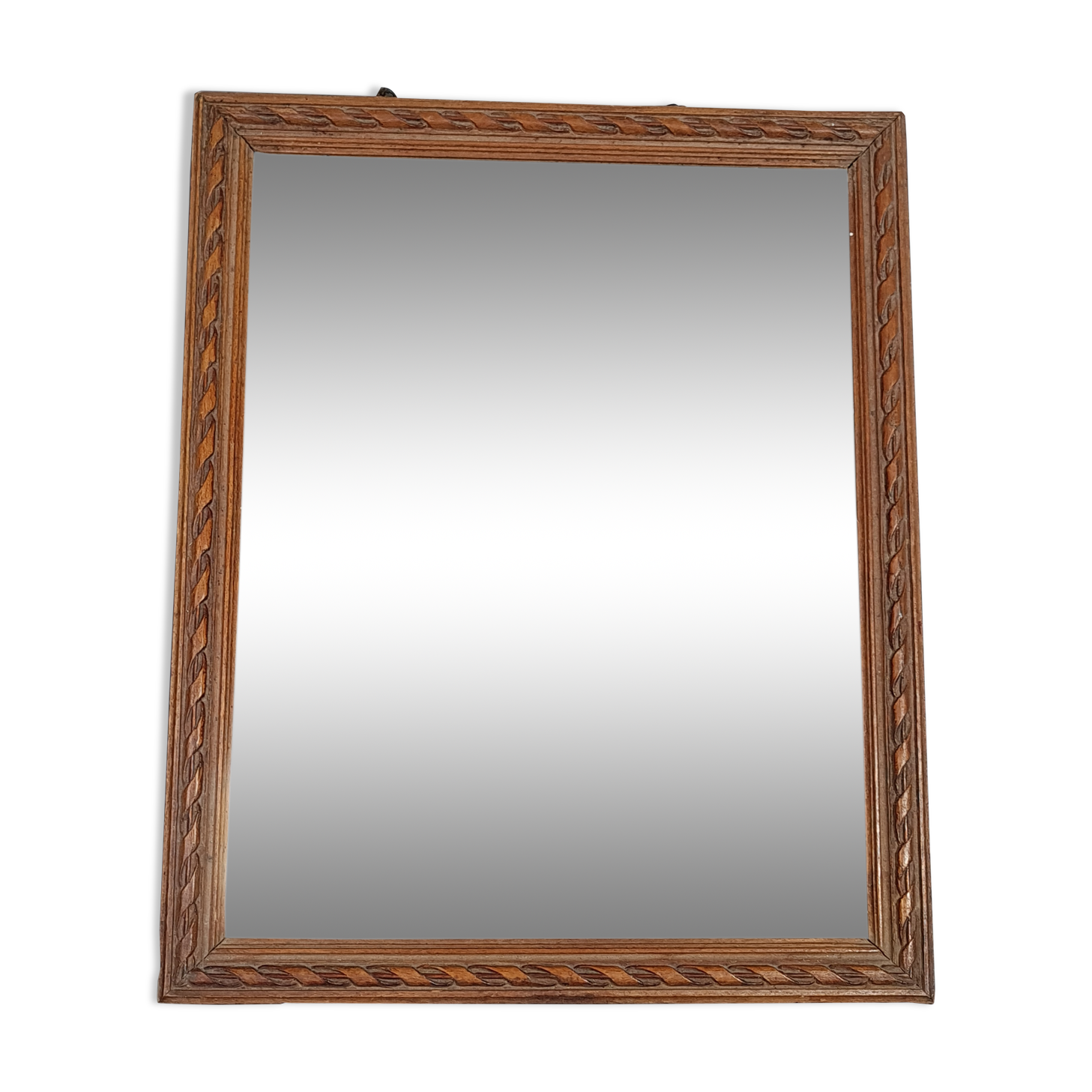Old louis XVI style mirror carved wood, beveled ice 31x25 cm SB