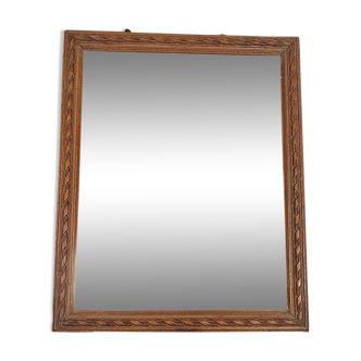 Old louis XVI style mirror carved wood, beveled ice 31x25 cm SB
