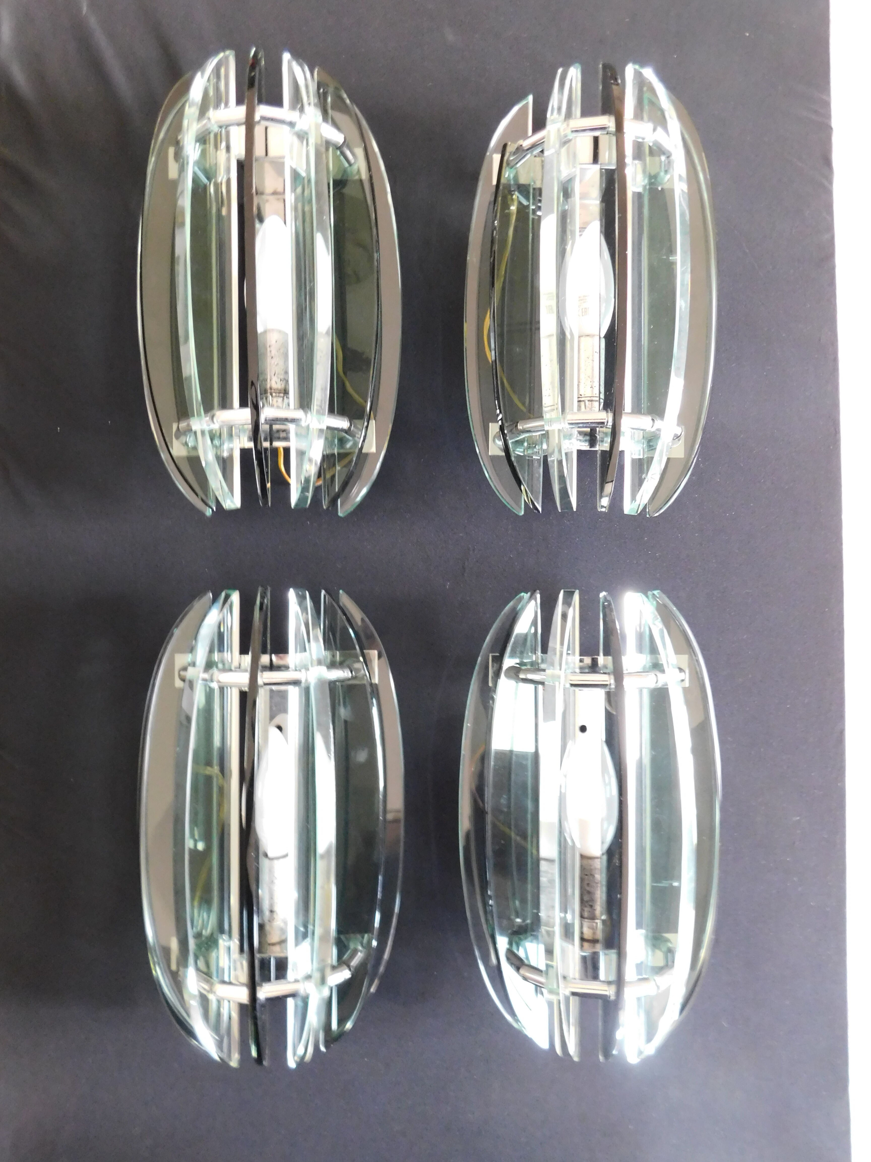 4 vintage italian design veca wall lamps