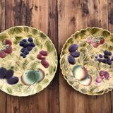 Set of 2 round dishes in Sarreguemines slurry