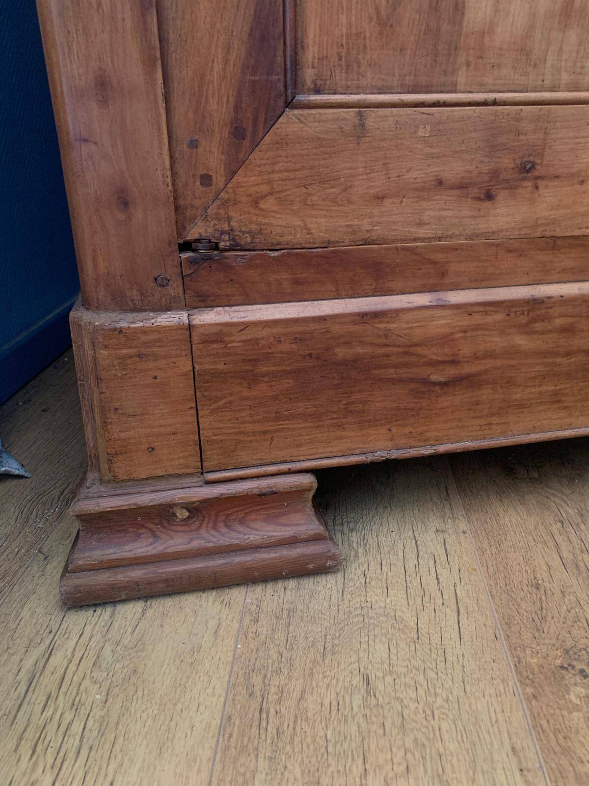 Large solid cherry wood wardrobe with ivory hardware