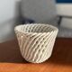 white openwork woven ceramic planter - elegant plant pot