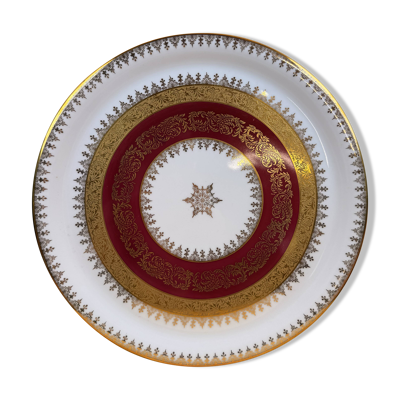 Assiette Limoges Chastagner & Cie – double dorure – avec coffret