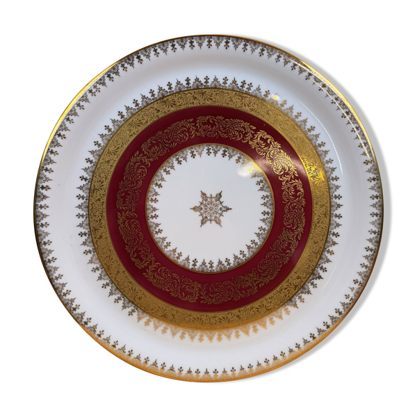 Assiette Limoges Chastagner & Cie – double dorure – avec coffret