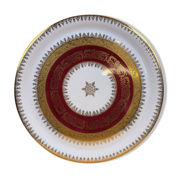 Limoges plate Chastagner & Cie – double gilding – with box