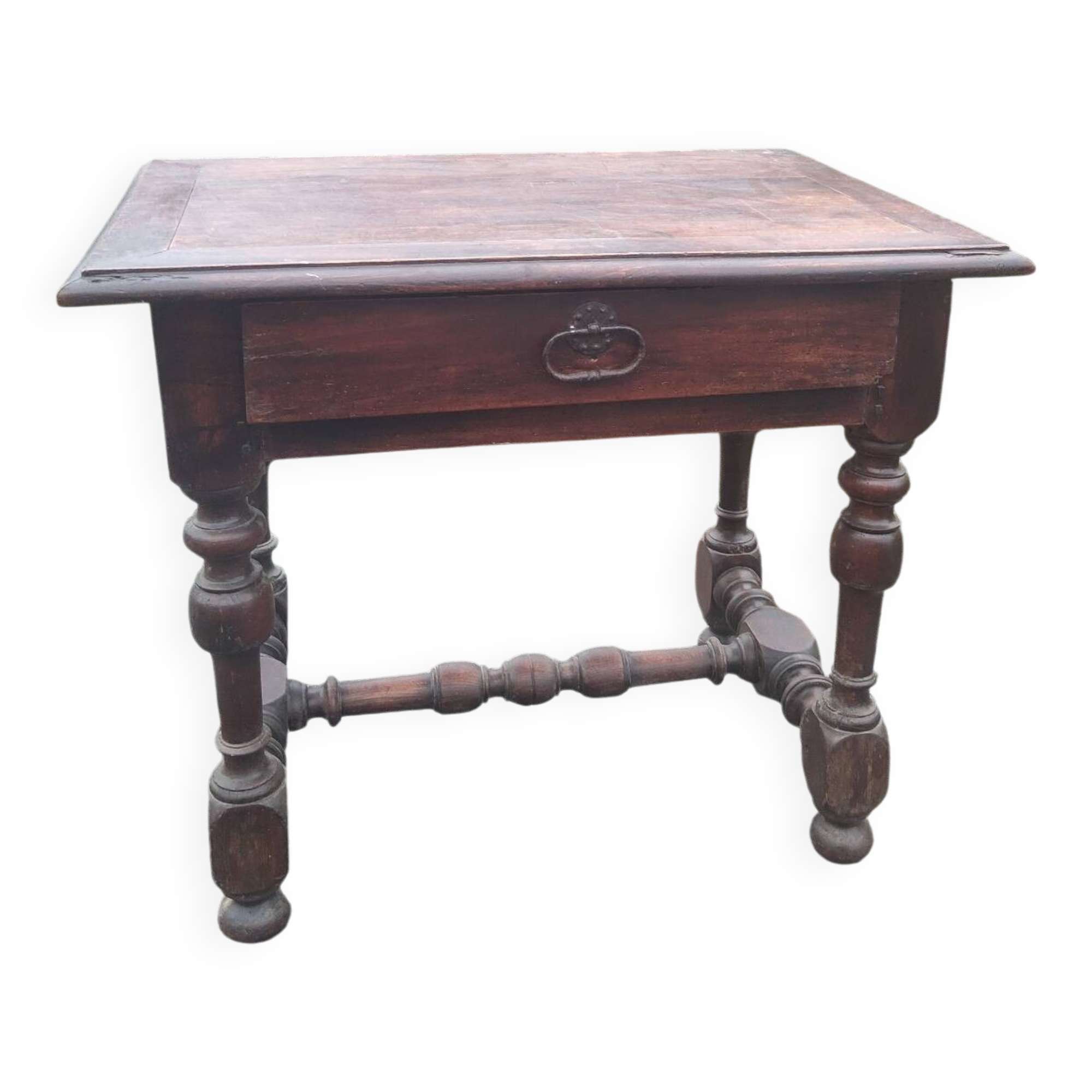 Small antique writing table in Louis XIII style made of oak.