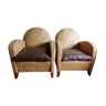 Duo rattan armchairs