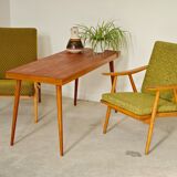 Side table compass legs Czechoslovakia Dievozpracujici mahogany