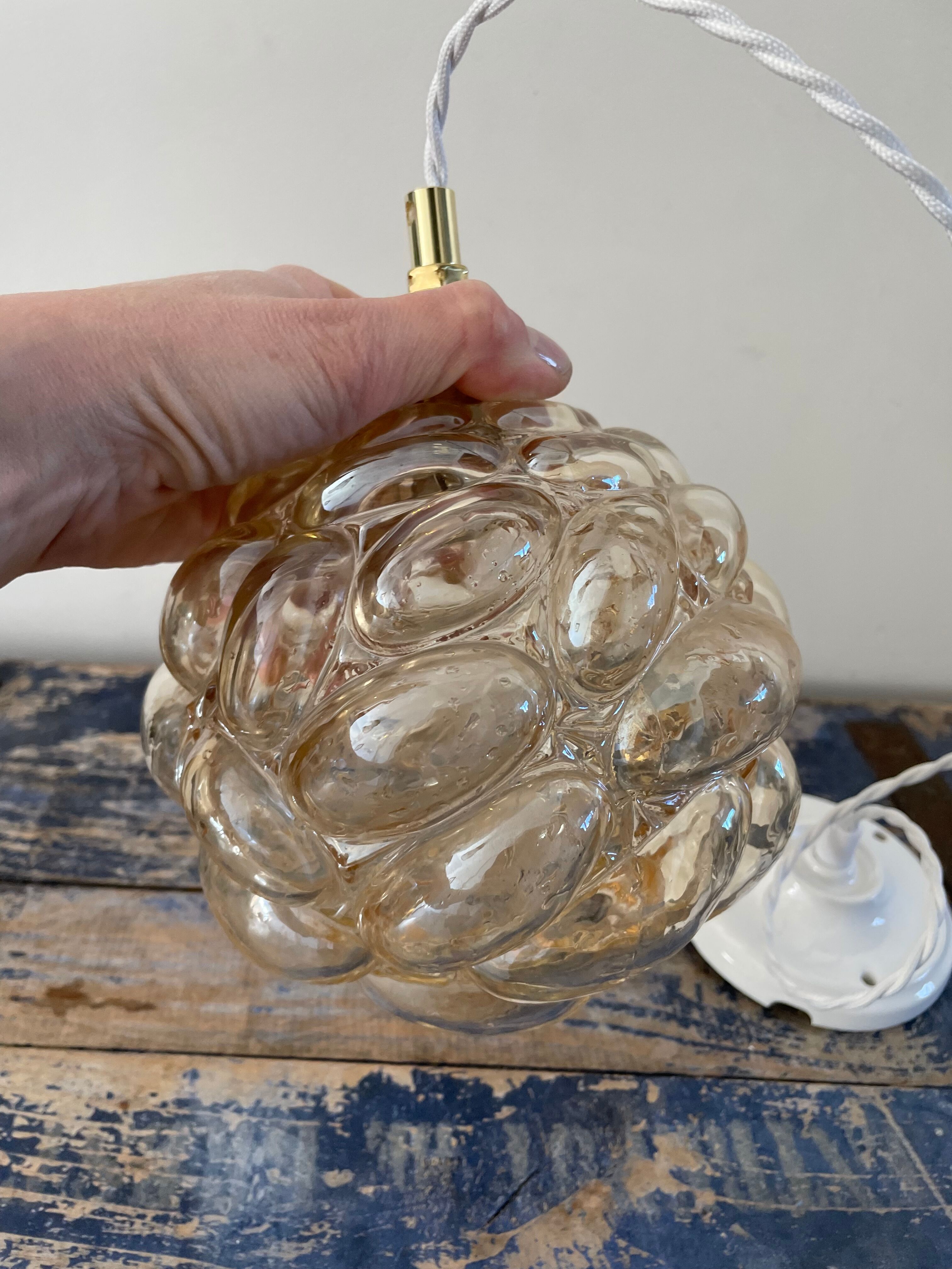 New electrified golden bubble glass pendant lamp