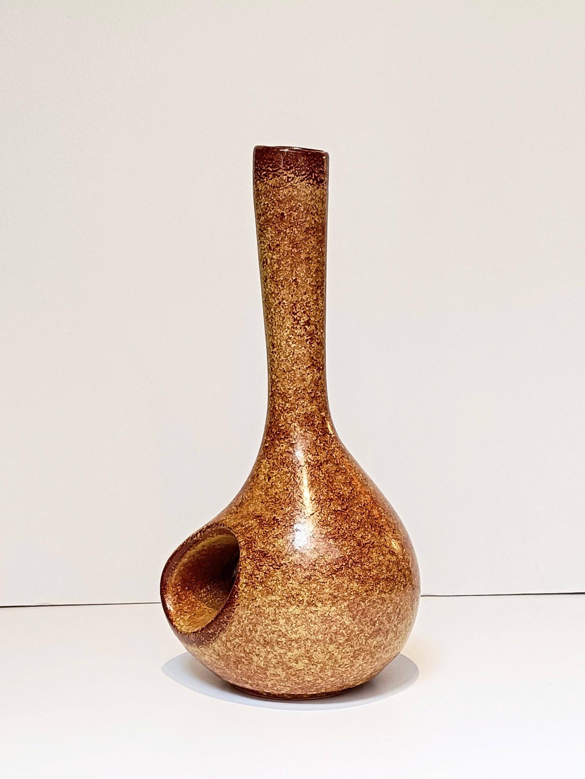 Mid Century Bertoncello by Roberto Rigon Sculptural Ceramic Vase, Italy, 1960s