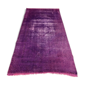 Old tribal Distressed Overdyed Vintage Turkish Wool Rug 194x102 cm Medium