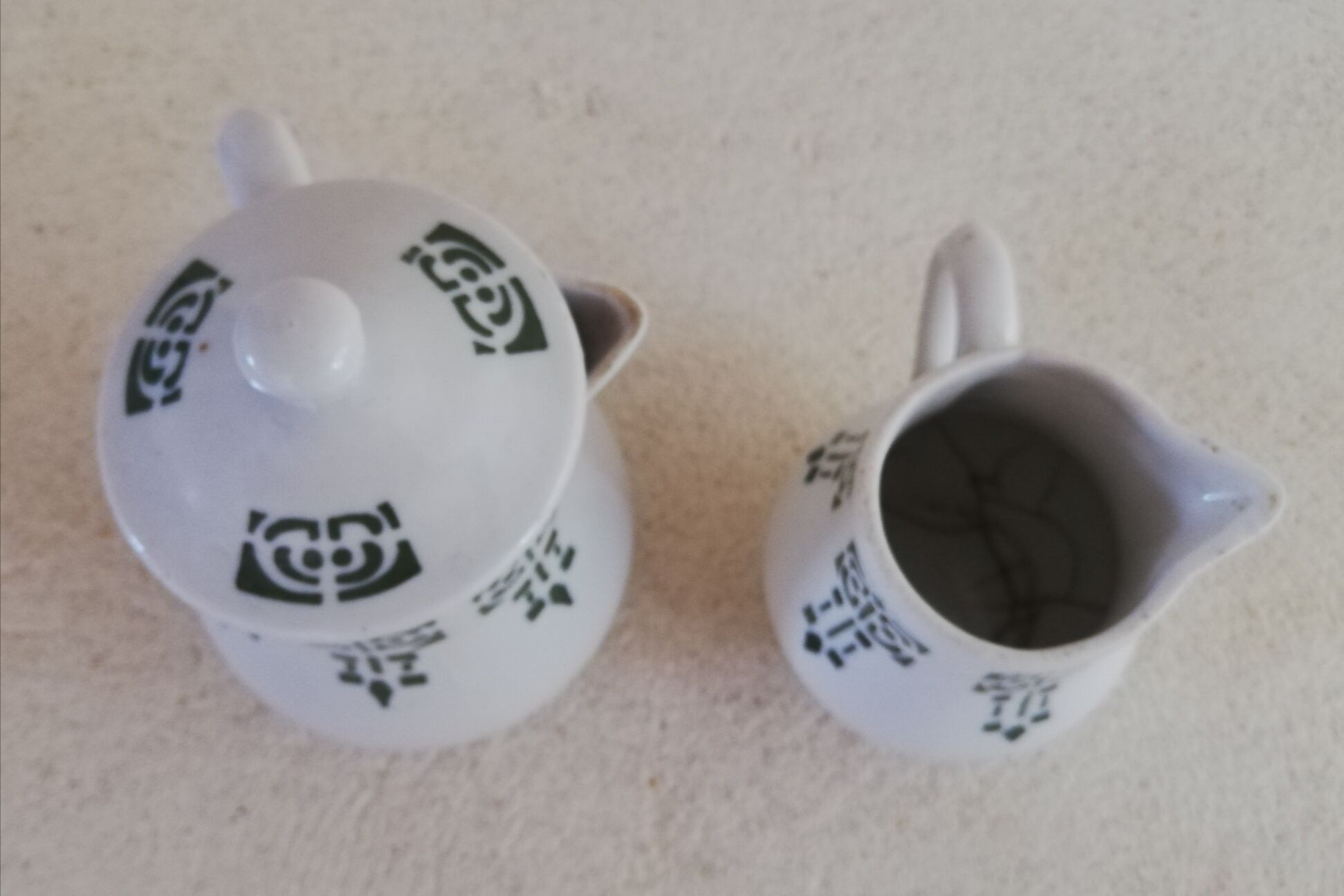 Art Nouveau milk jug and creamer