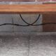 Spanish table with oak lyre legs (19th century)