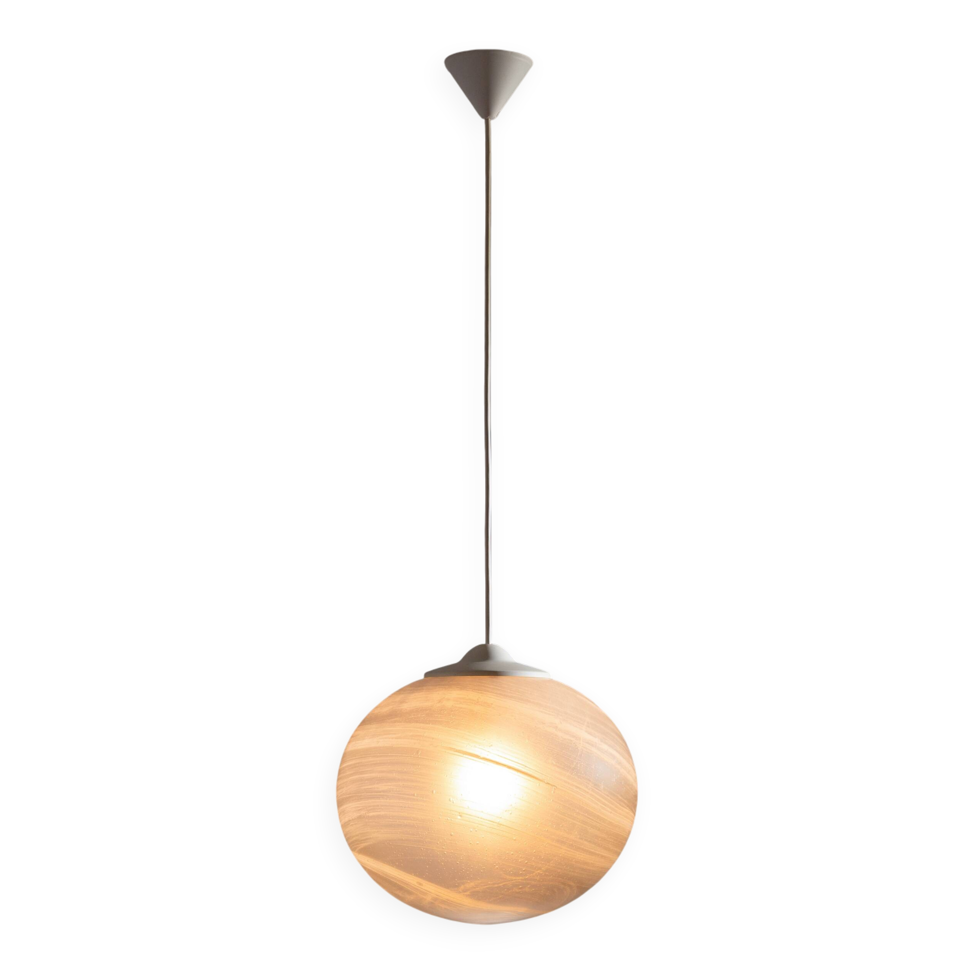 Peill & Putzler globe pendant lamp with bubble glass shade