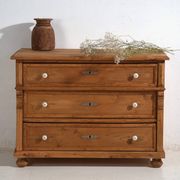 Antique solid pine chest of drawers – European rustic furniture – circa 1900