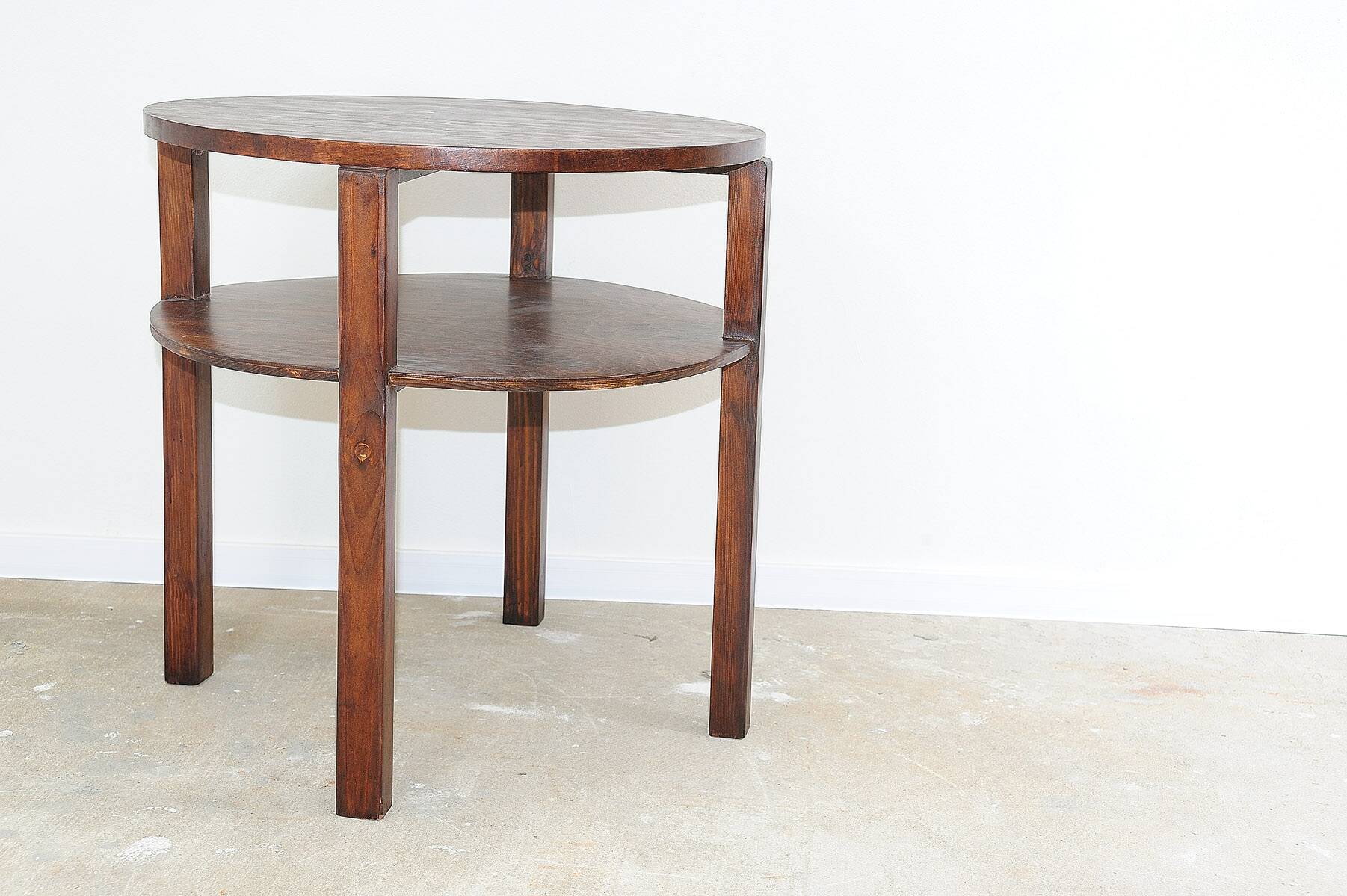Vintage round pinewood coffee table, Czechoslovakia, 1970´s