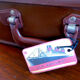 Brown vintage suitcase All aboard