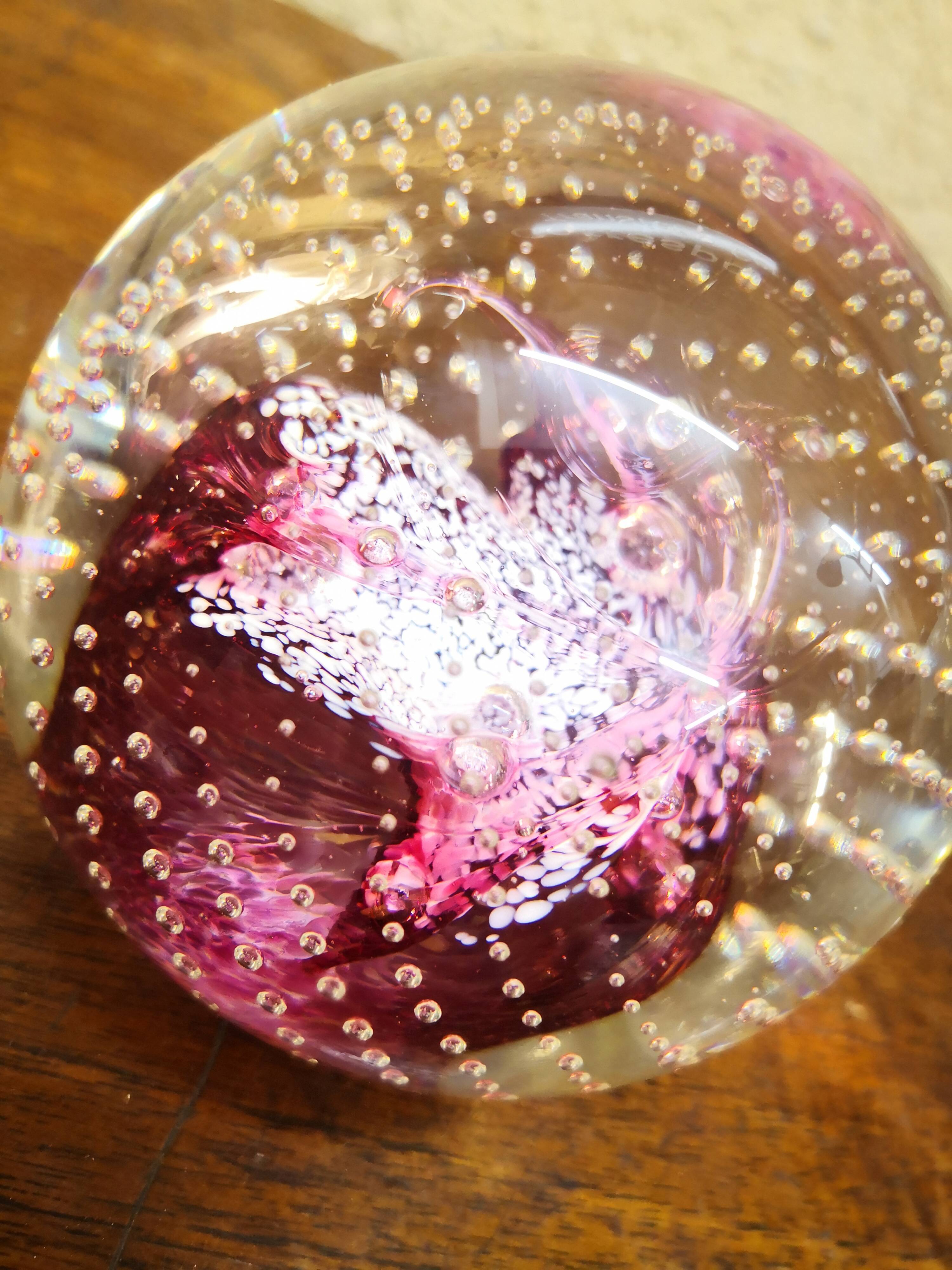 Pink paperweight, Caithness sulphide