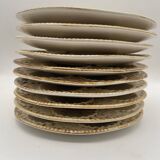10 Longchamp earthenware oyster plates, 1960