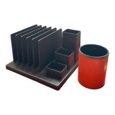Vintage letter rack and pencil pot from the 70s