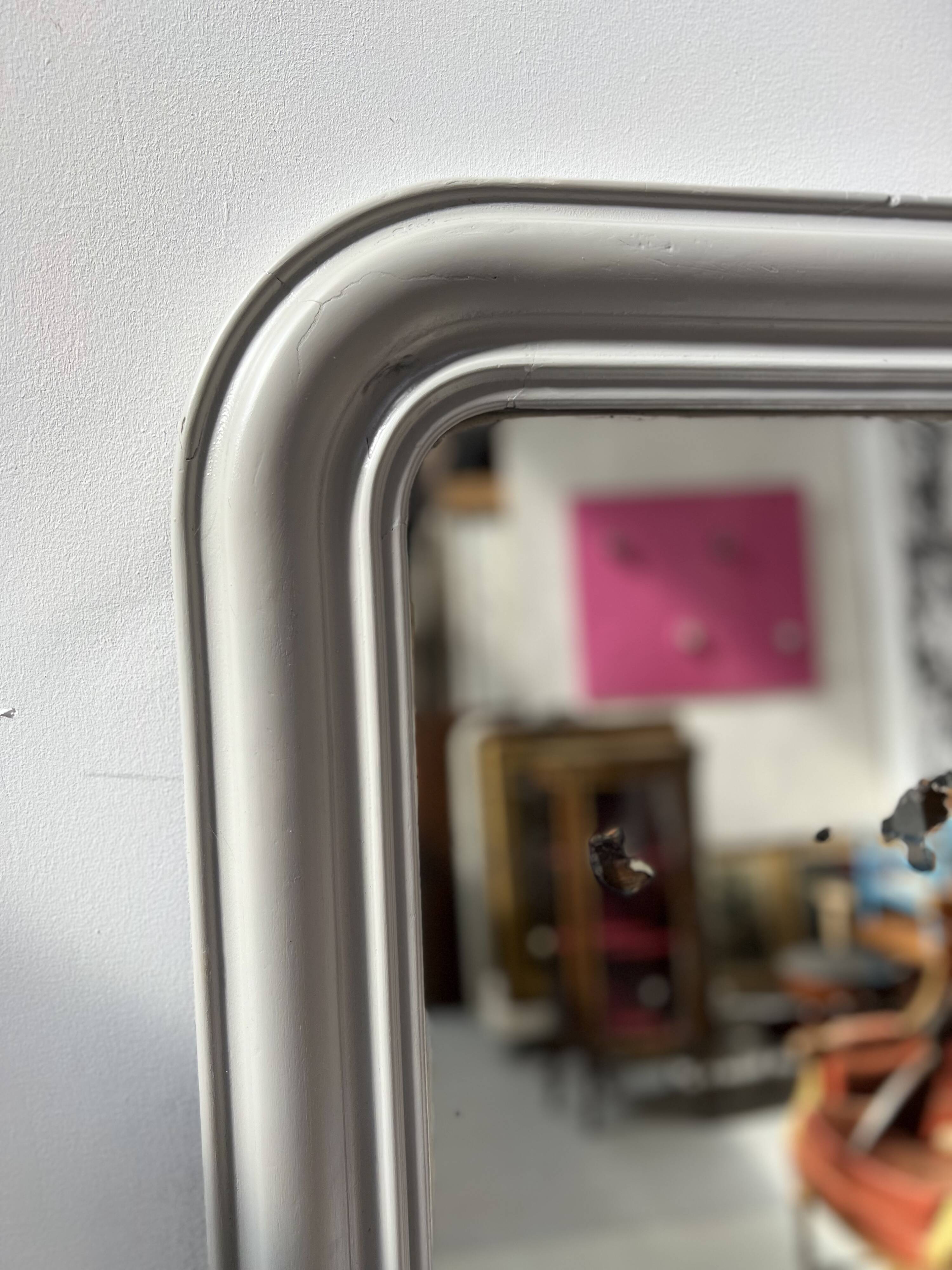 Louis Philippe mirror in wood and patinated stucco, 19th century