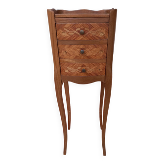 Old rosewood marquetry bedside table