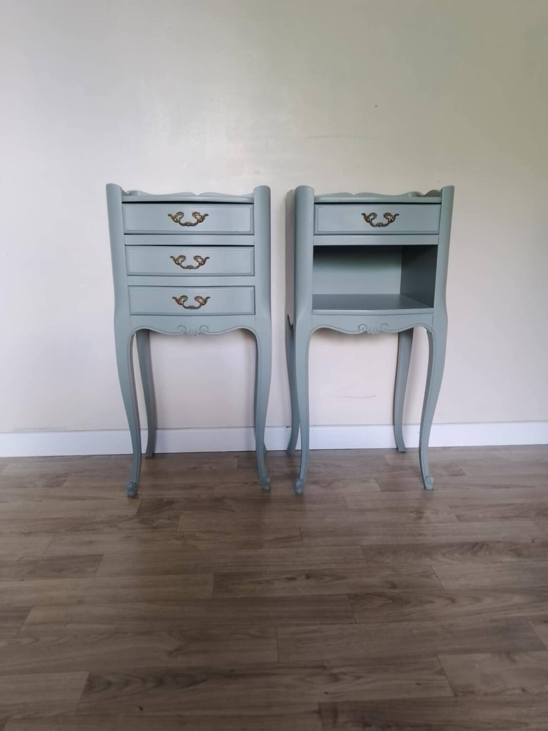 Painted wooden bedside tables