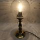 small 80's table lamp in glass and gold metal