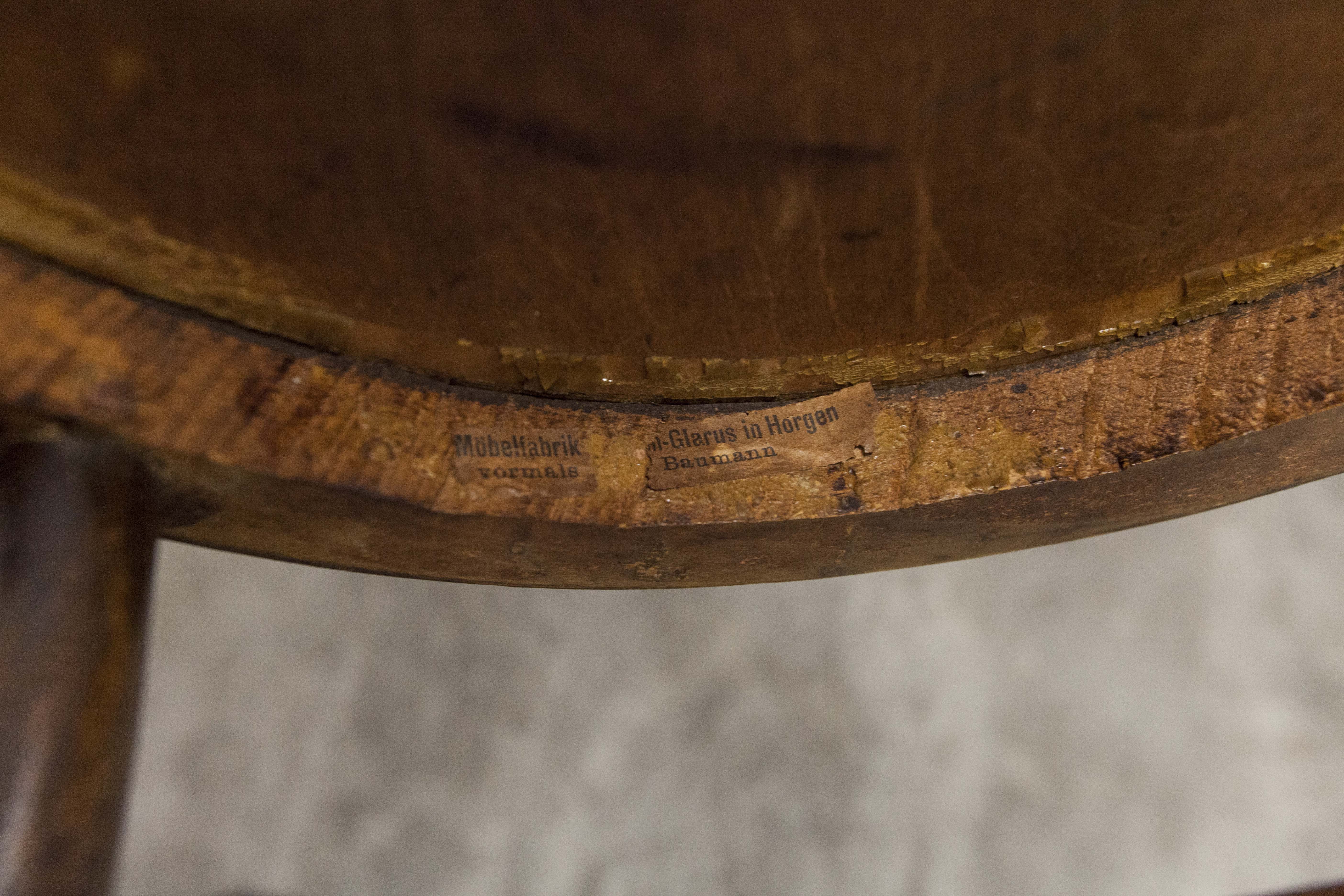 Baumann 1900 Swiss chair signed