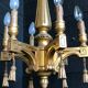 Golden wood chandelier