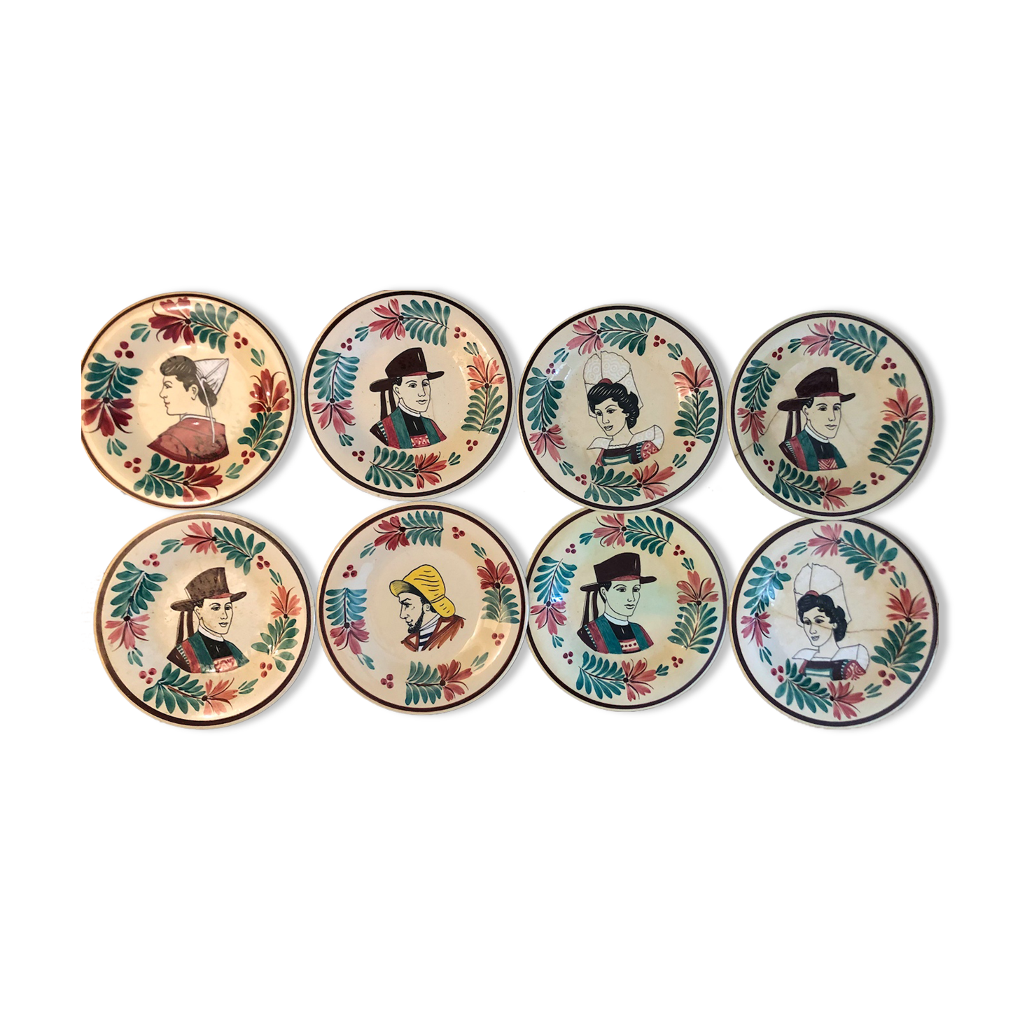 Set of 8 plates Keraluc Quimper