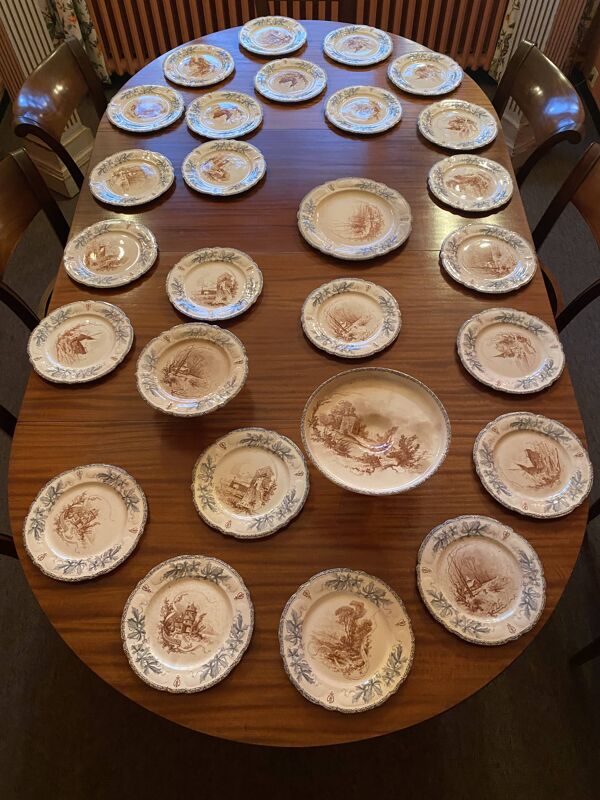 Service à dessert terre de feu Choisy le roi HB