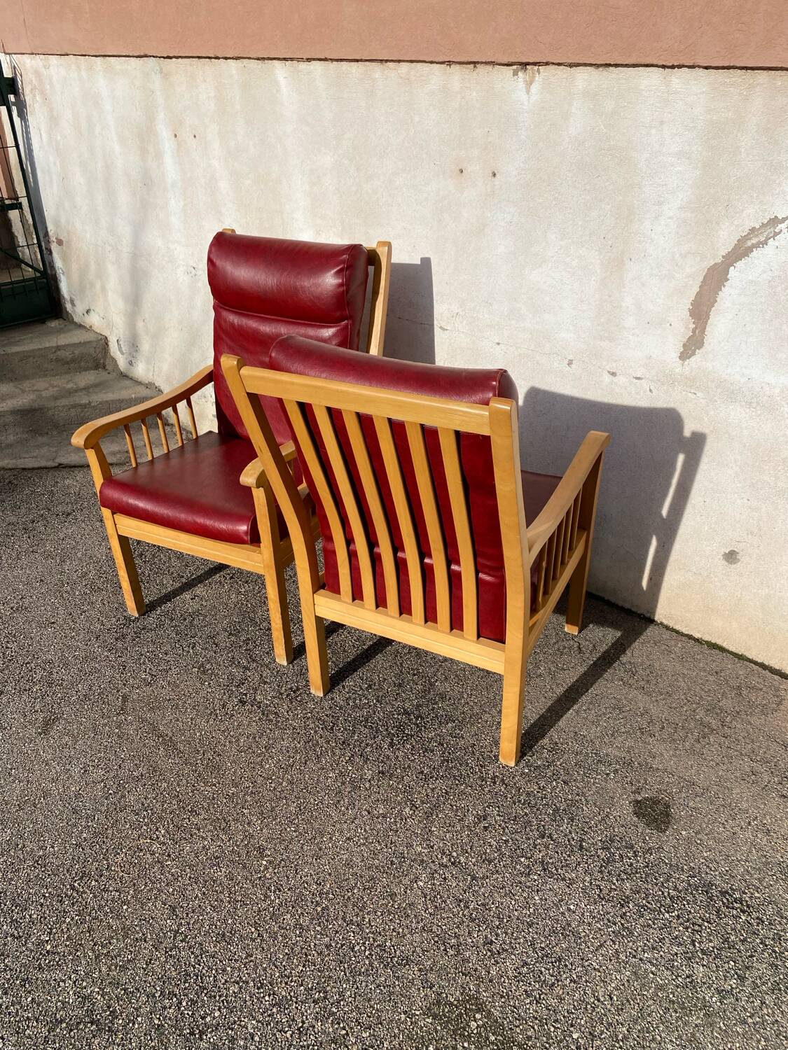 Pair of Baumann leather armchairs