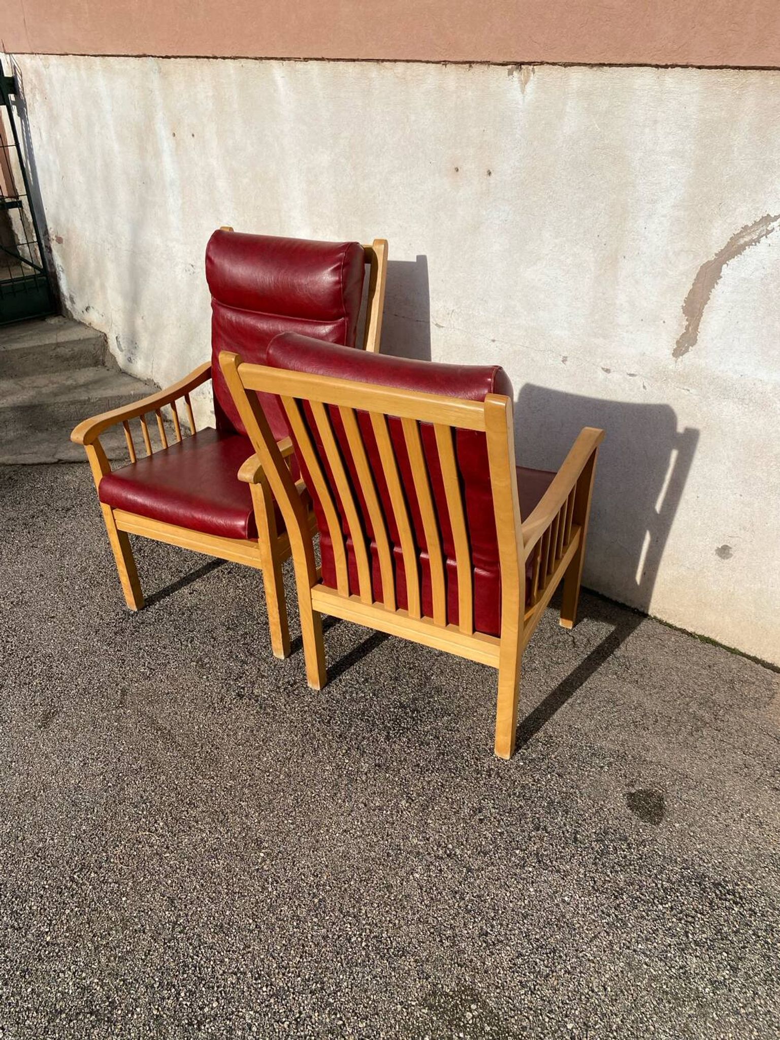 Pair of Baumann leather armchairs