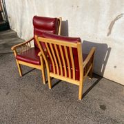 Pair of Baumann leather armchairs