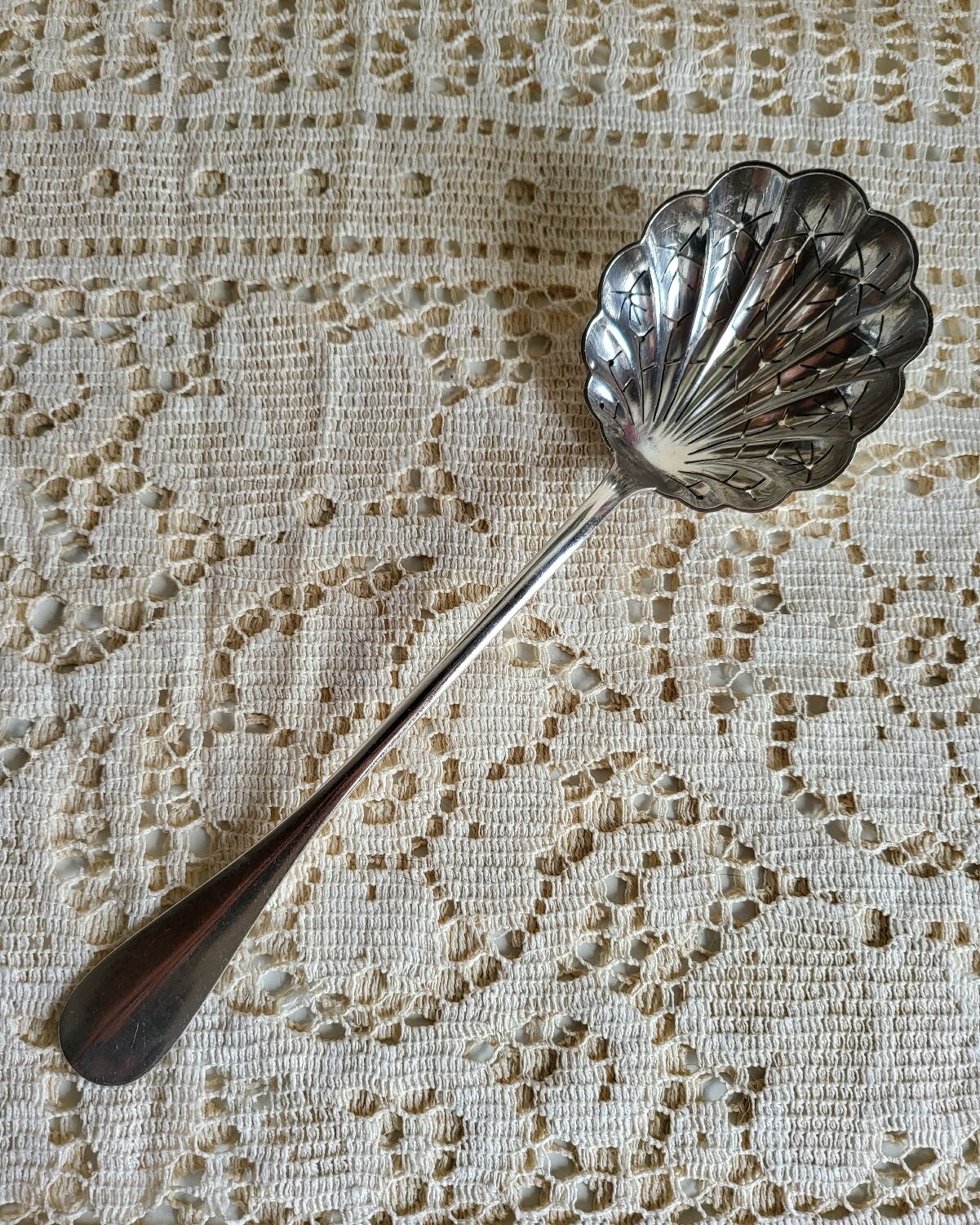 Silver-plated sugar spoon