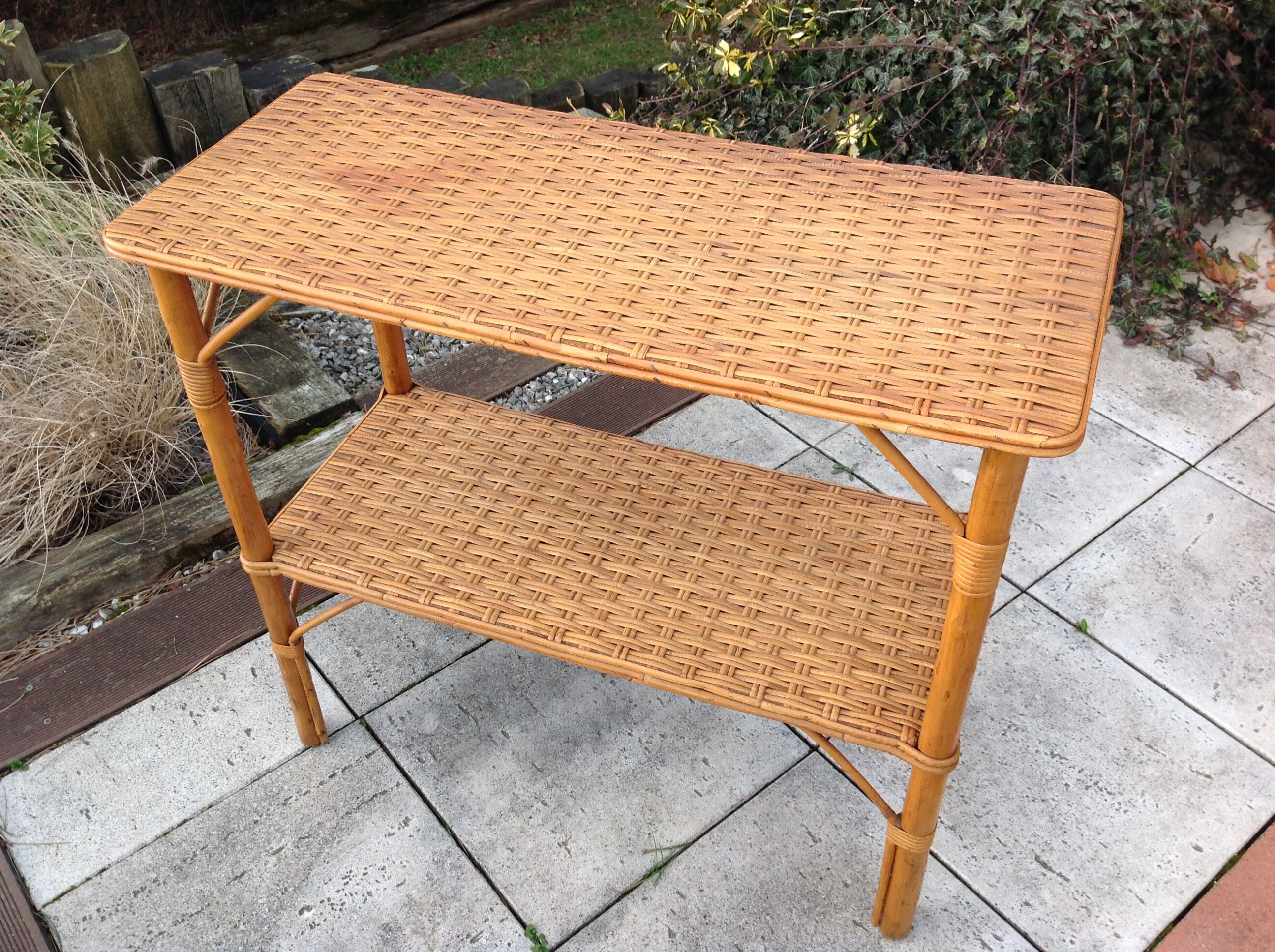 Rattan console / vintage 60s-70s