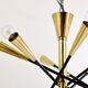 Lustre Sputnik articulé noir et laiton style Stilnovo, Italie, 1950