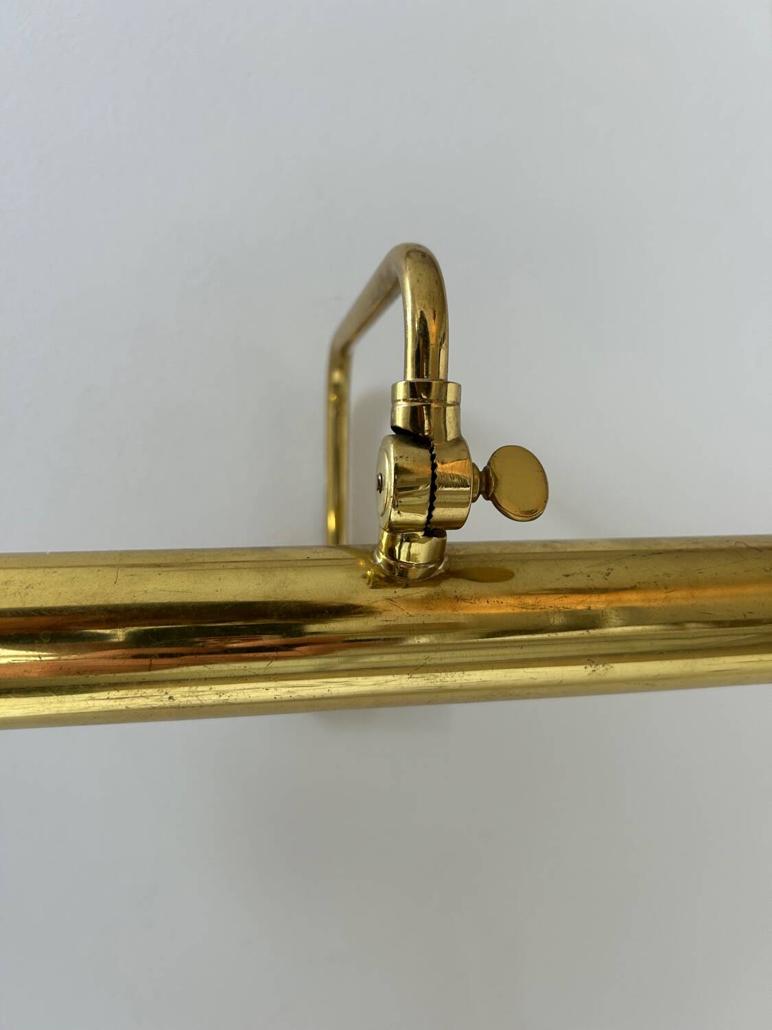 Pair of vintage adjustable brass wall lights, France 1970
