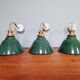 Brass wall light with green enamelled sheet metal, Mid-Century