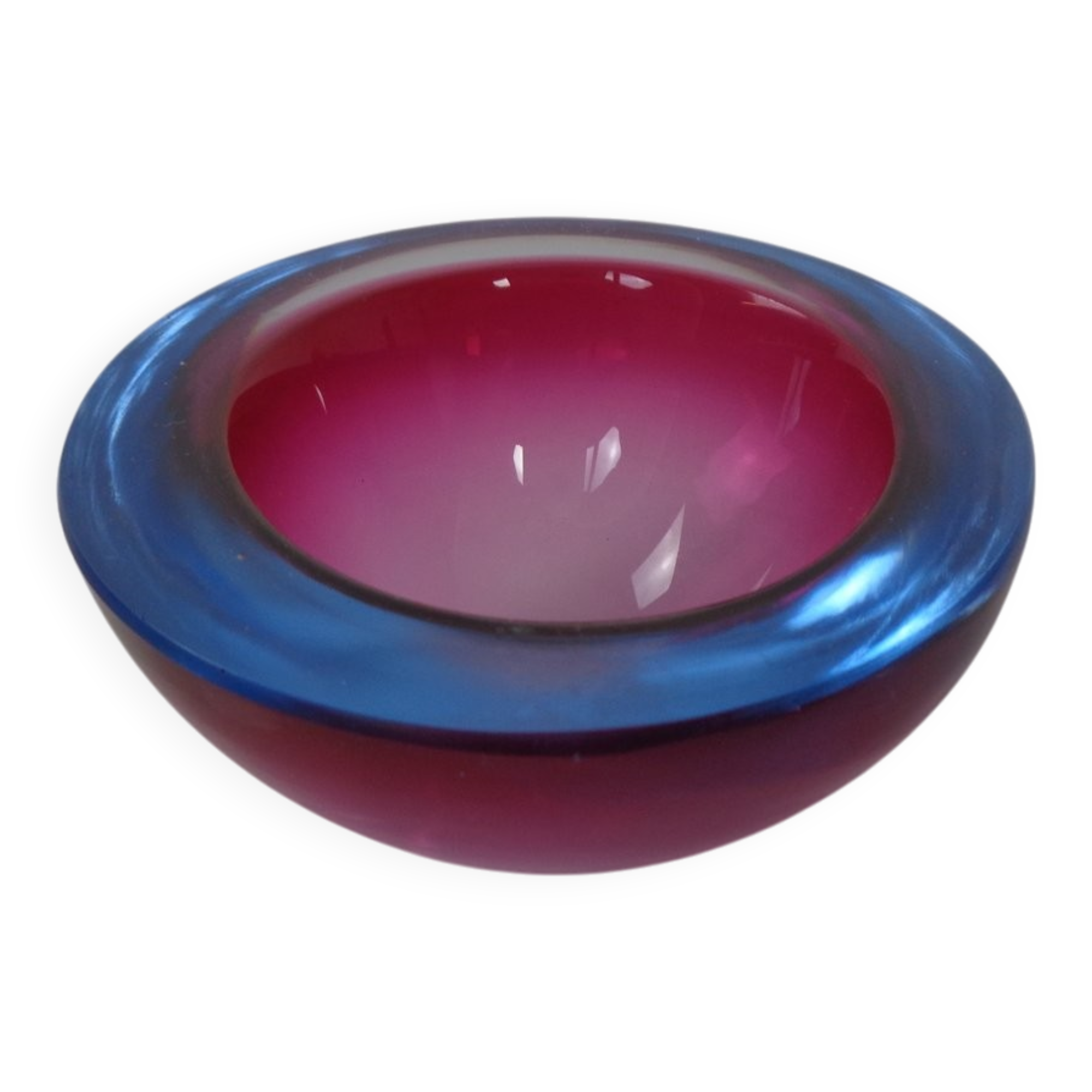Sommerso Murano Glass Ashtray, Italy, 1960s