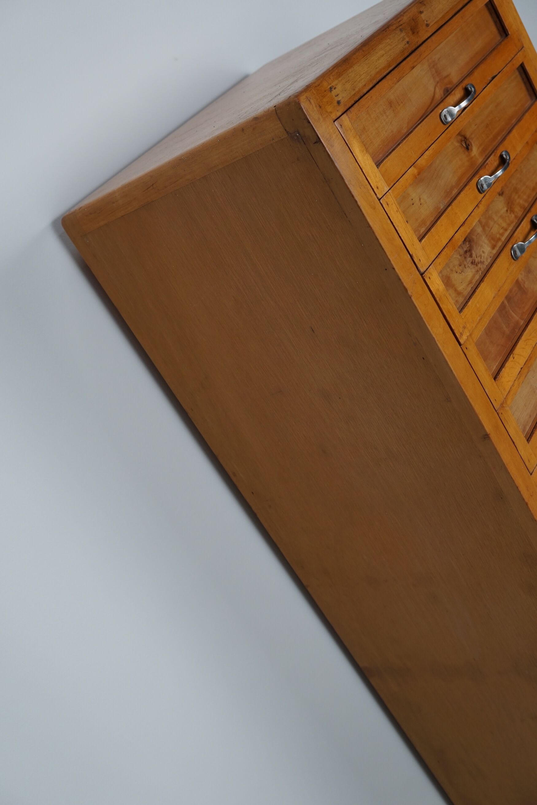 Vintage italian beech haberdashery shop cabinet, 1950s